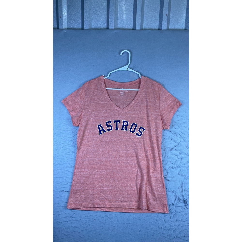 Soft As A Grape T-Shirt Women XL Orange Excellent Houston Astros V-Neck Tee